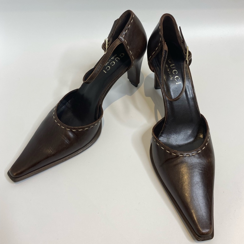 Brown Gucci Vintage point heel